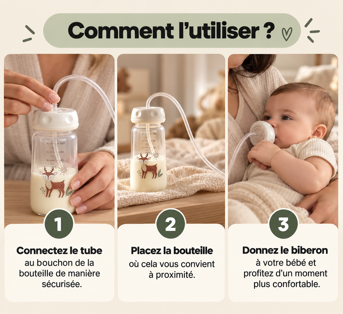 LunaBib Biberon 3-en-1  300 ml